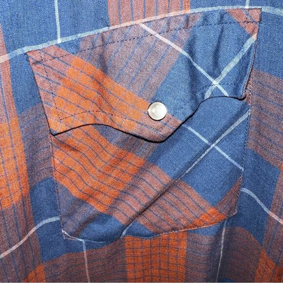 VNTG R BAR S plaid button up Pearl snap shirt  16-34 - Picture 3 of 5